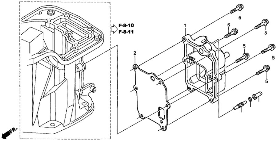 крышка выхлопной камеры honda BF 15 D3SHU Exhaust Chamber Cover