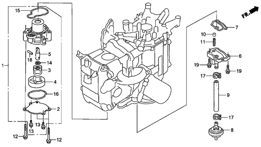 масляный насос для honda BF20 D3 SHU