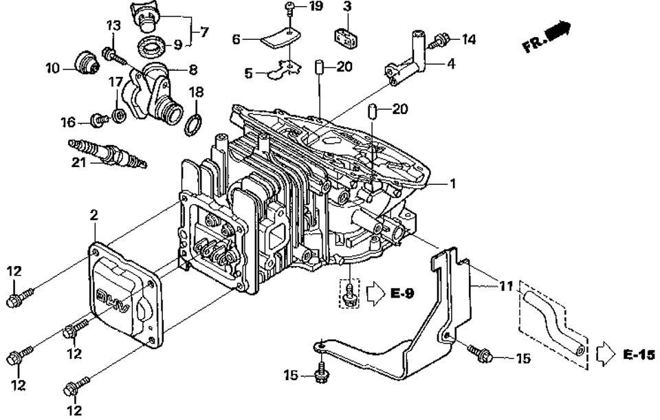 блок цилиндров honda BF2,3D6 SC HU