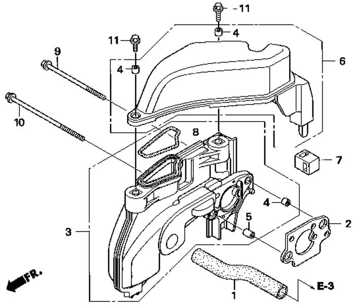 воздуховод подвесного мотора honda BF 2,3 D6 SCHU