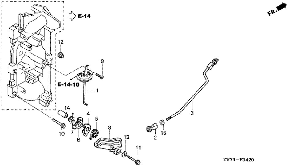 honda BF30A4 SRTU, тяга дроссельной заслонки, Throttle Rod