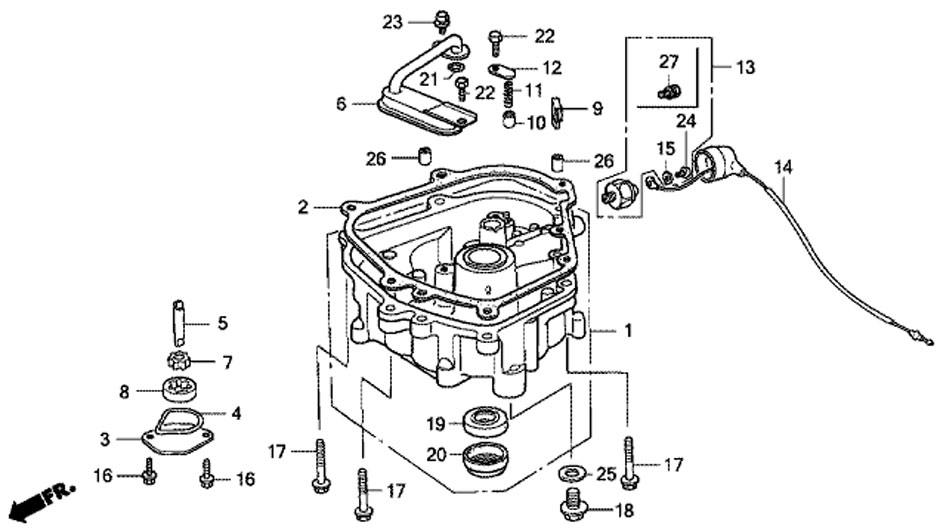 поддон масляного картера мотора honda BF5 A4 SU