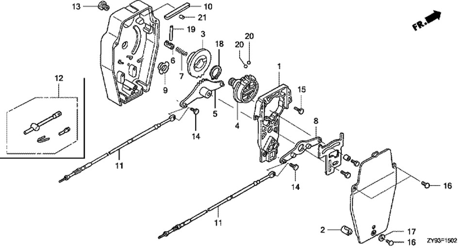  Honda BF90 DKO LRTU  , Remote Control Inner Housing