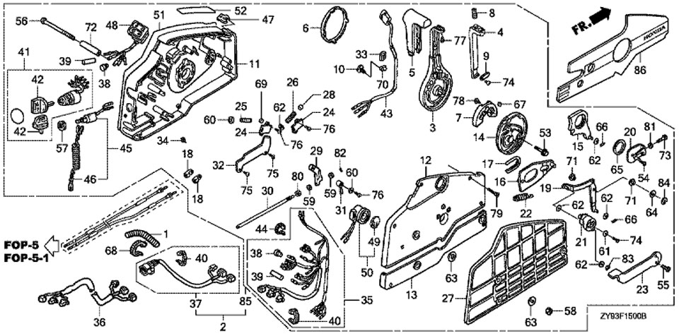    Honda BF90 DKO LRTU  , Remote Control Side Mount