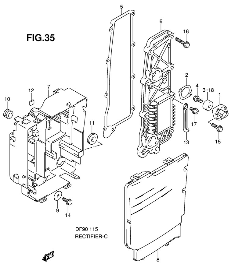  Suzuki DF 115 TL K9 Rectifier   