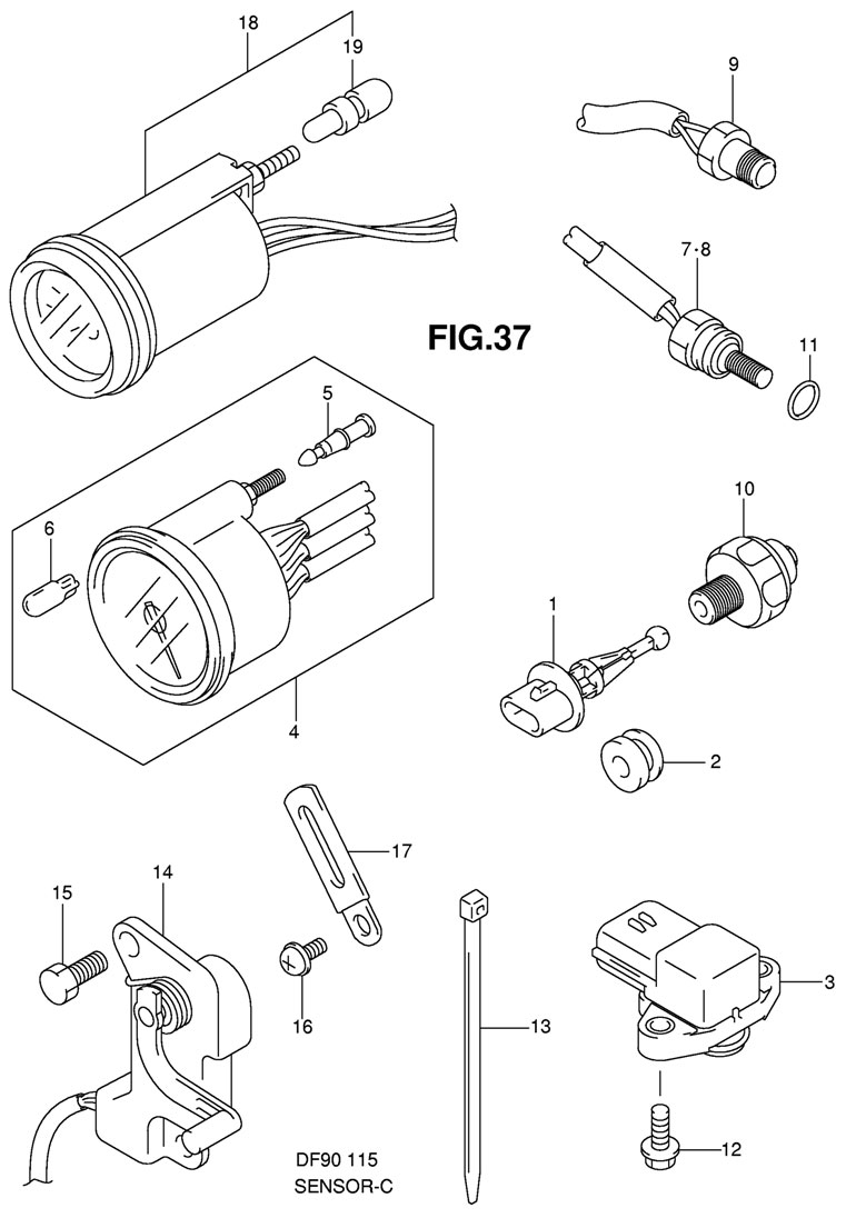 , Sensor Suzuki DF115 TL K9