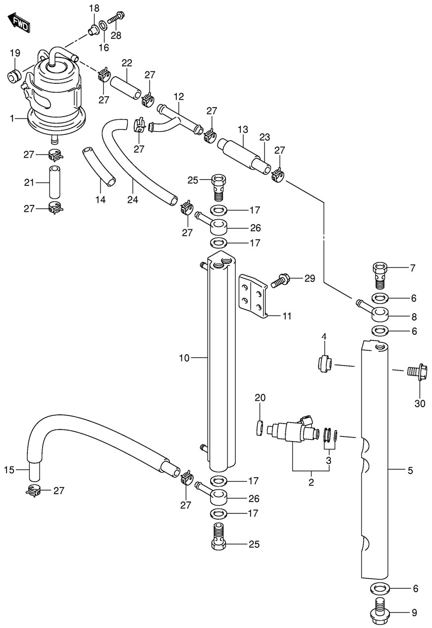   Fuel Injector Suzuki DF115TL K9