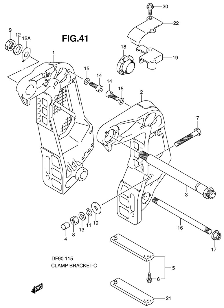    Suzuki DF115 TL K9 Clamp Bracket