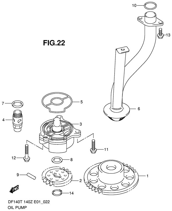   Suzuki DF140 TLK11 (E1) K11, Oil Pump