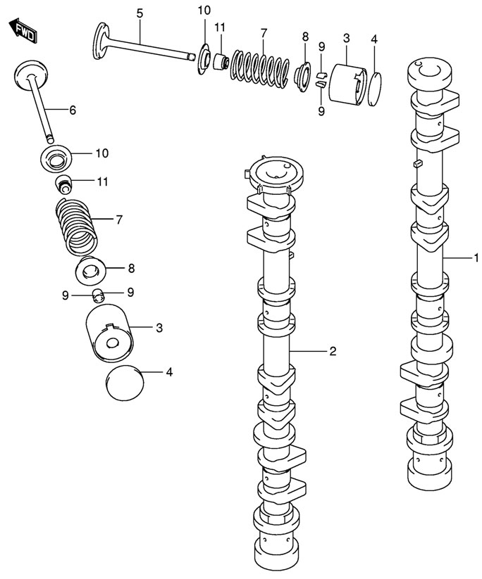   Suzuki DF140 TLK11 (E1) 2011,  Camshaft