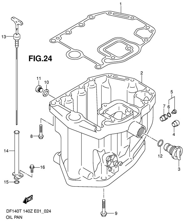     Suzuki DF140TL K11 (E1) K11, Oil Pan