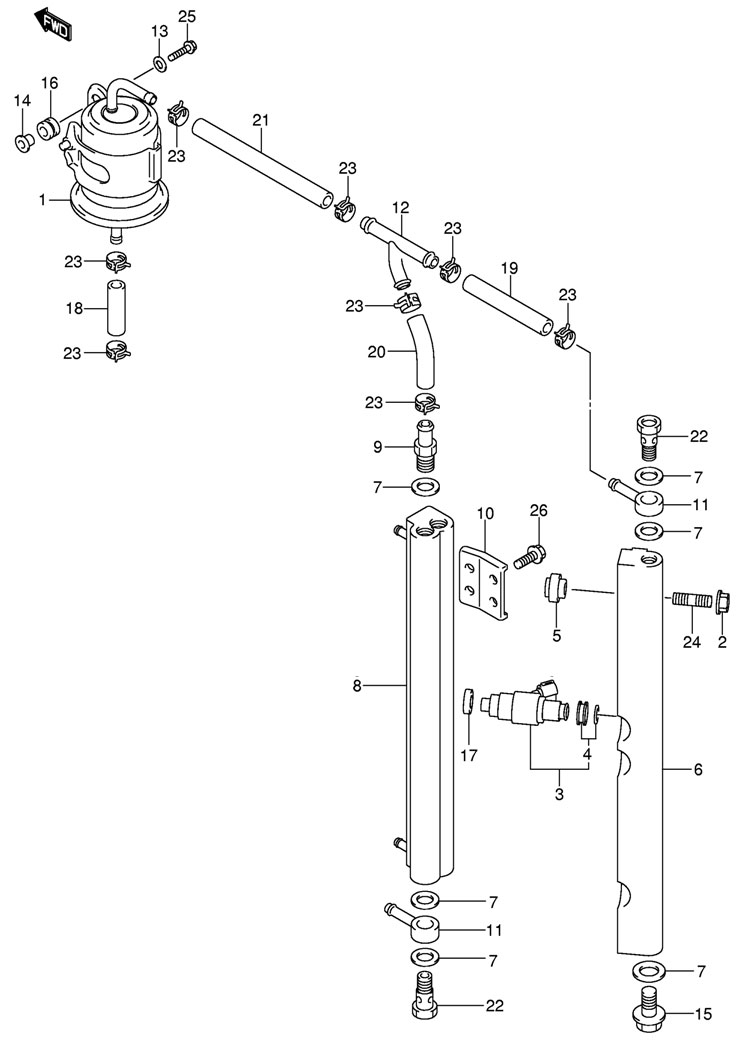   Suzuki DF140TL K11,  Fuel Injector  Suzuki DF140T  DF140Z