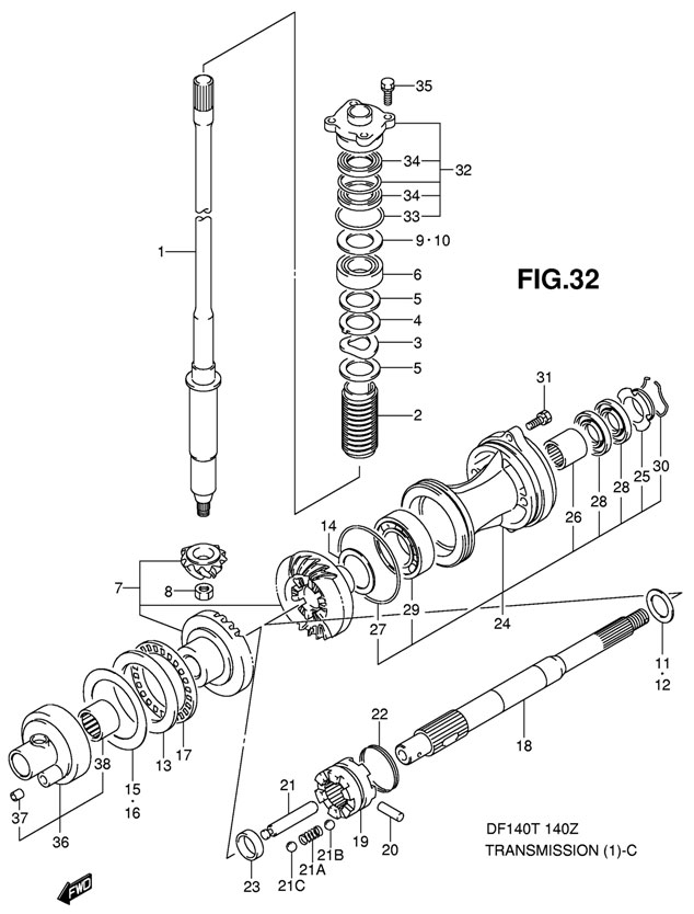  Suzuki DF140TL K11 (E1) K11, DF140T, DF140WT