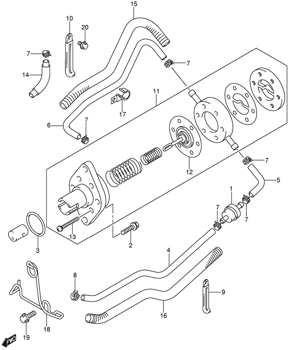    suzuki df15 Fuel Pump 2005-2009 