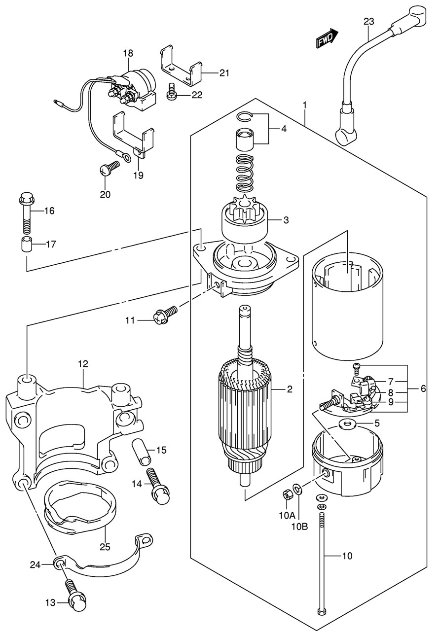   suzuki df 15 sk9  - starting motor