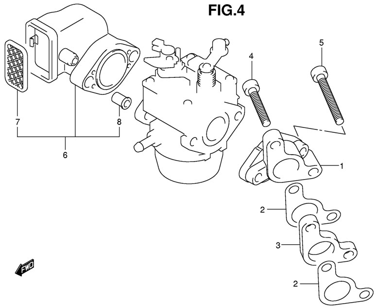 suzuki df 2.5 sk9 2009     Intake Pipe + Silencer