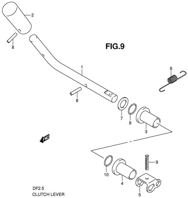   suzuki df2.5 sk9 Clutch Lever