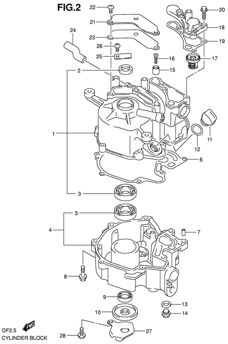   suzuki df 2.5 sk9 Cylinder Block