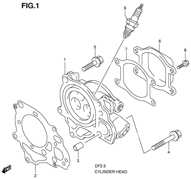     suzuki df2.5 sk9 Cylinder Head