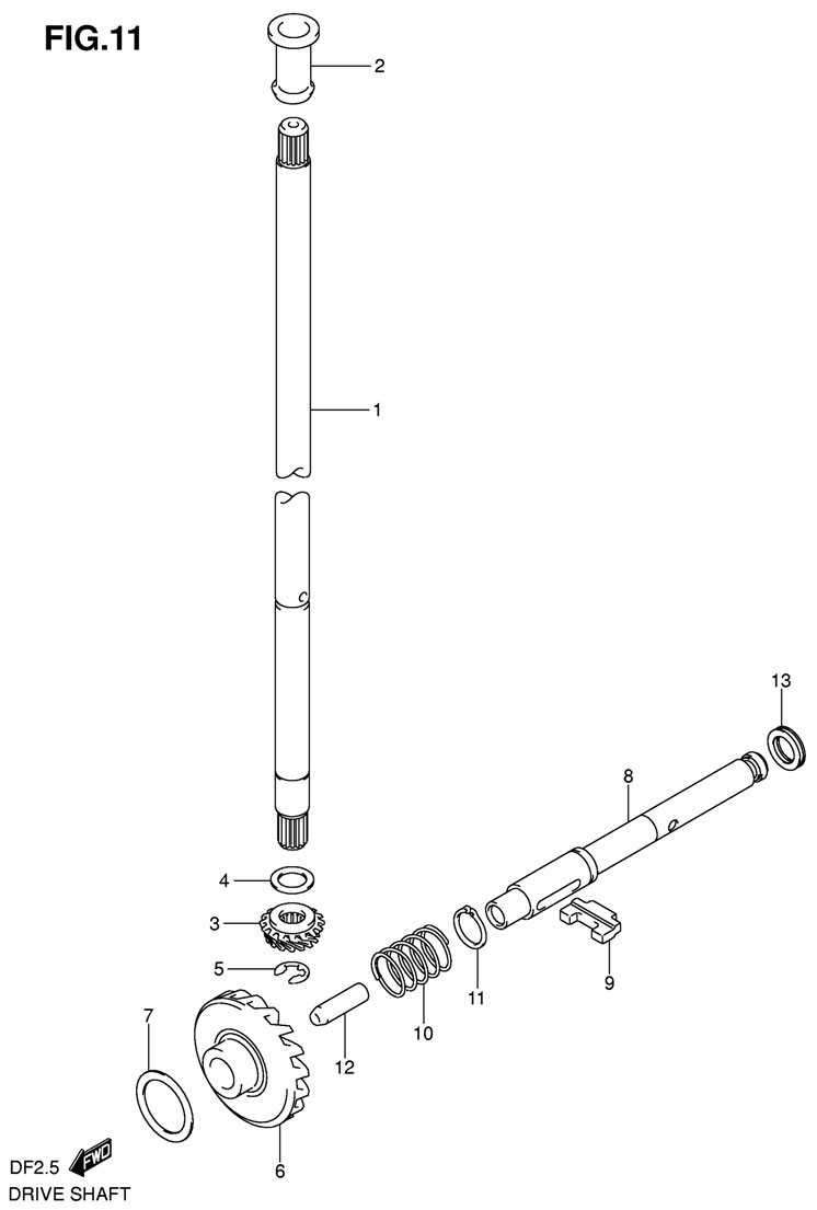   suzuki df2.5 sk9 Drive Shaft