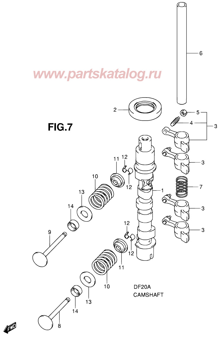  Camshaft df20a 2013, suzuki df15a P01