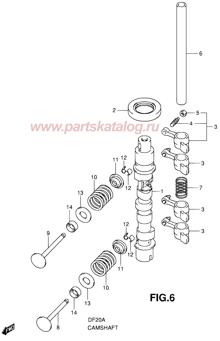  Camshaft df20a 2013, suzuki df9.9b P01