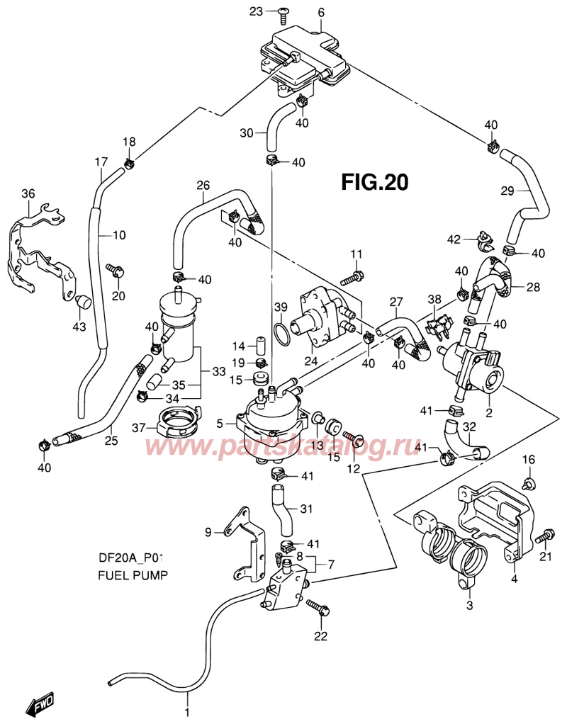 suzuki df20a 2013,   Fuel Pump Suzuki df9.9b p01