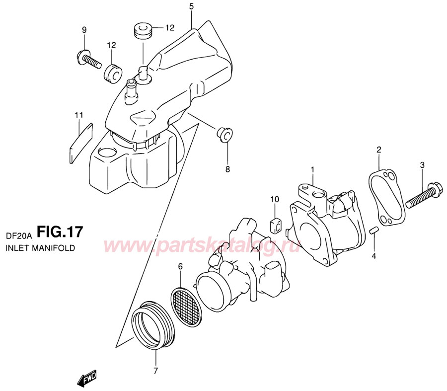 suzuki df20a p40 2013 Inlet Manifold