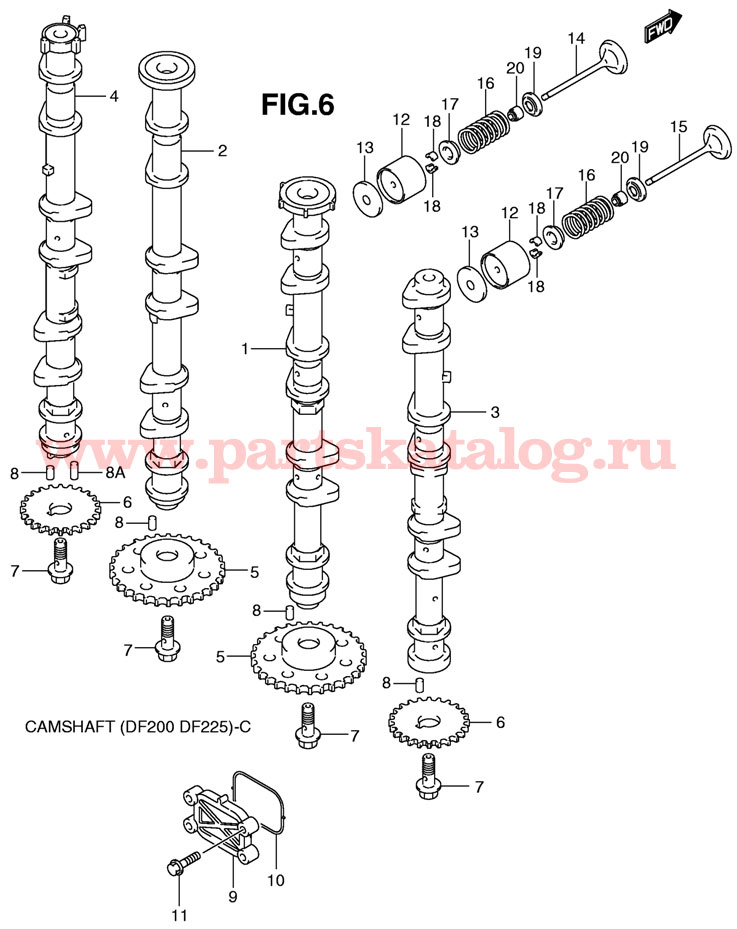  Camshaft Suzuki DF 200 TK11 (E1) 2011  DF200  DF225