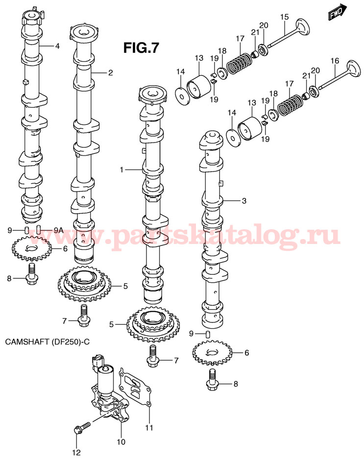  Camshaft Suzuki DF 200 TK11 (E1) 2011   DF250