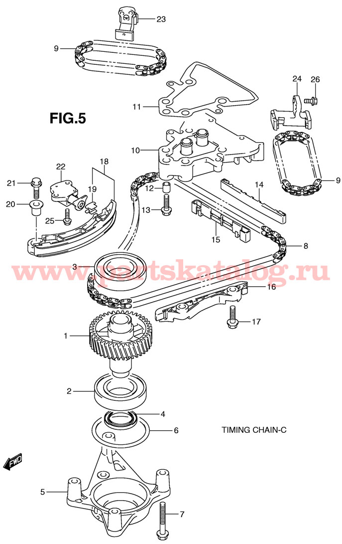   Suzuki DF200 TK11 (E1) 2011, Timing Chain