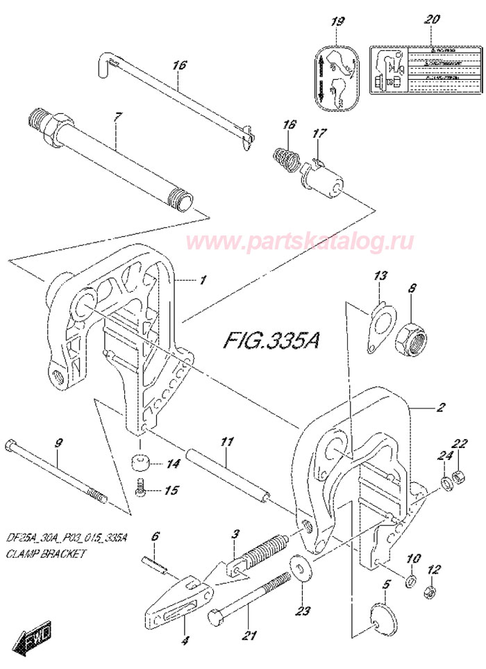   suzuki df25a, Clamp Bracket,   2014