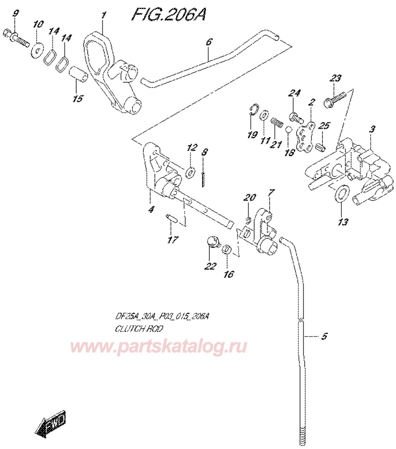   suzuki df25a Clutch Rod,  2014