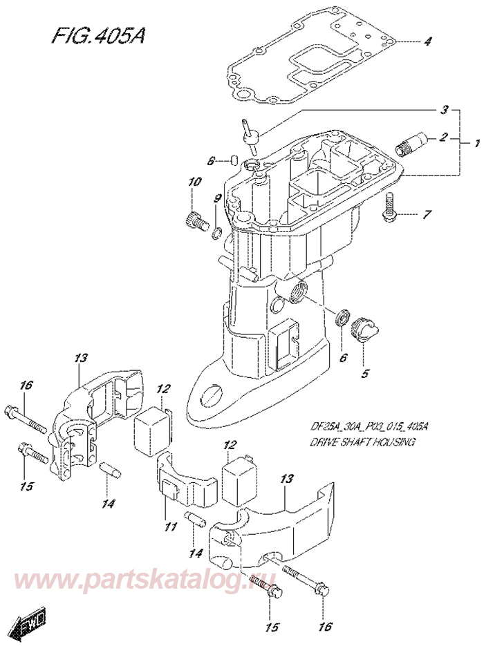    suzuki df25a, Drive Shaft Housing,   2014