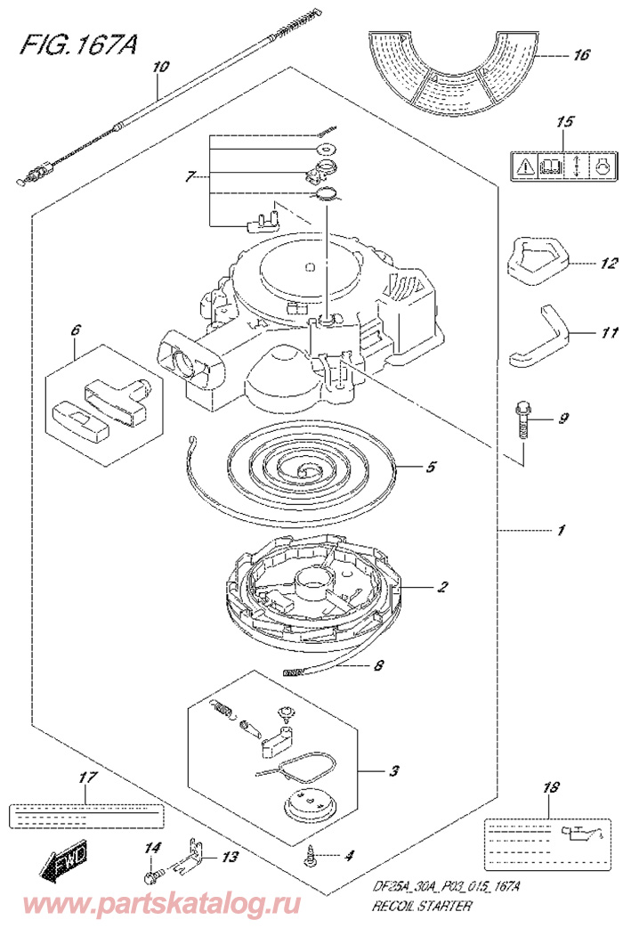 suzuki df25a   Recoil Starter,  2014