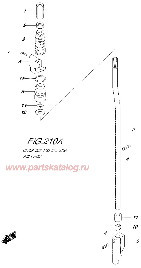   suzuki df25a Shift Rod,  2014