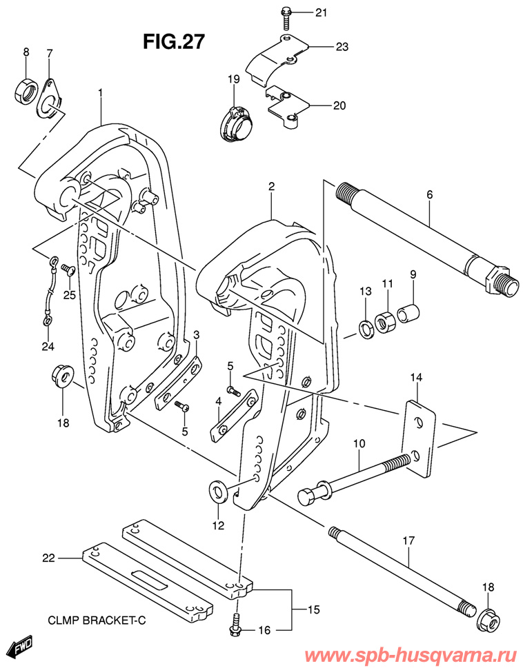   Suzuki DF300,   Clamp Bracket