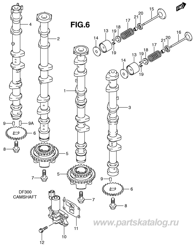  Suzuki DF300 2010,   Camshaft