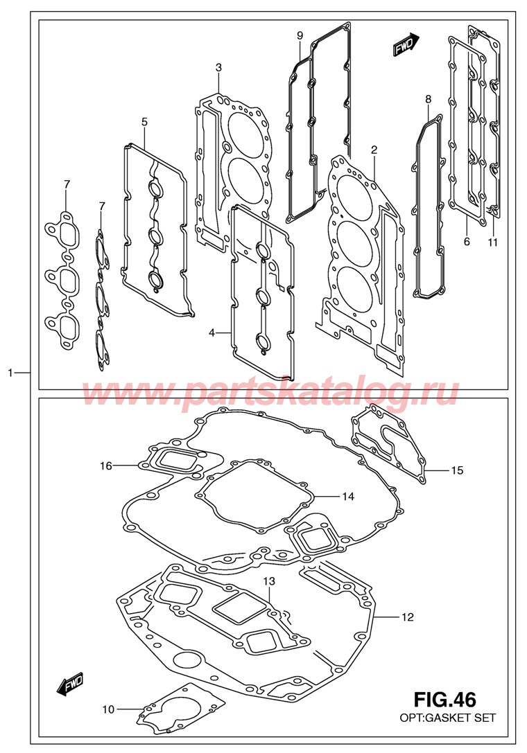 Gasket Set Suzuki DF300 tk10 -  