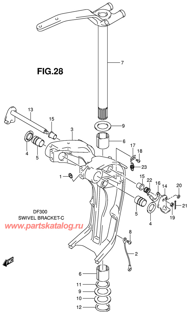    Suzuki DF300, Swivel Bracket Parts