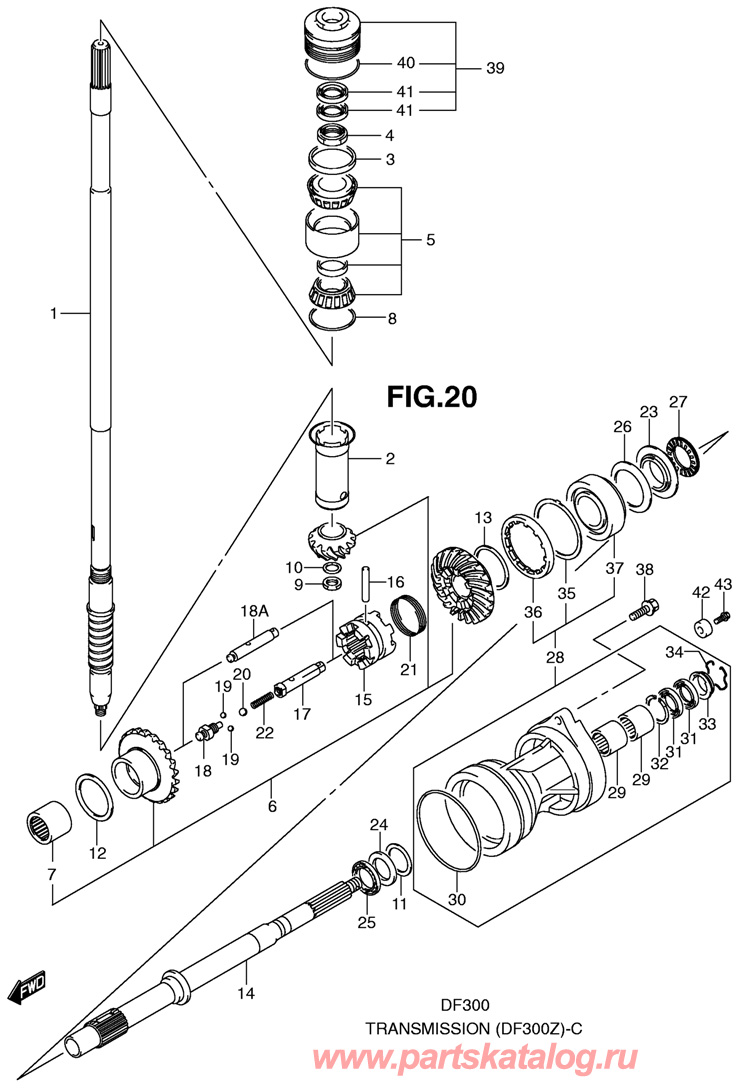   Suzuki DF-300,  df300z, Transmission Parts