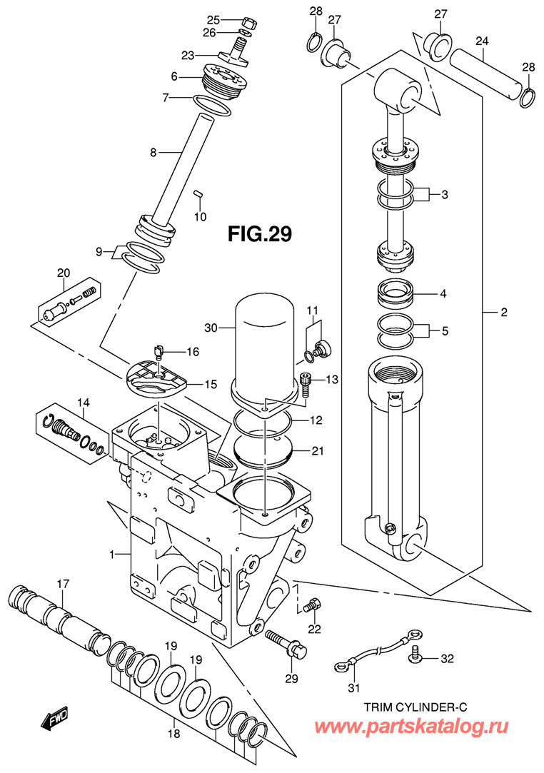   Trim Cylinder Suzuki DF300 tk10