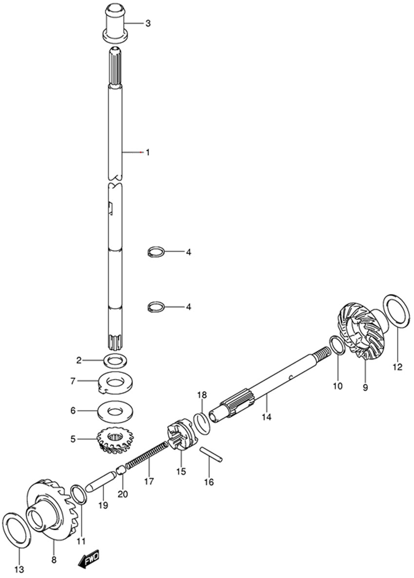 вал передачи Drive Shaft для мотора Сузуки df4 k9 2009