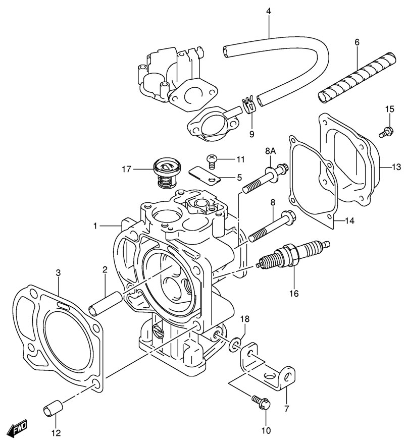    suzuki df5 2009 Cylinder Head