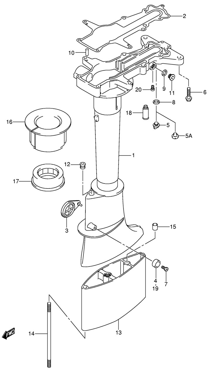 Drive Shaft Housing Suzuki df5 k9 2009 -   