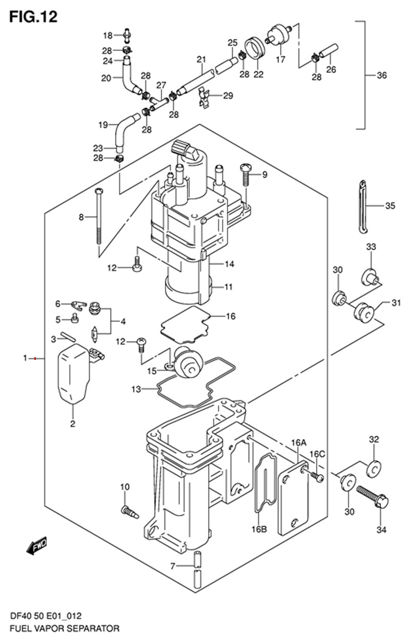    Fuel Vapor Separator suzuki df50 tl k9