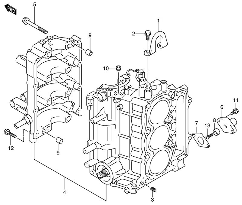   suzuki df50 tl k9 Cylinder Block