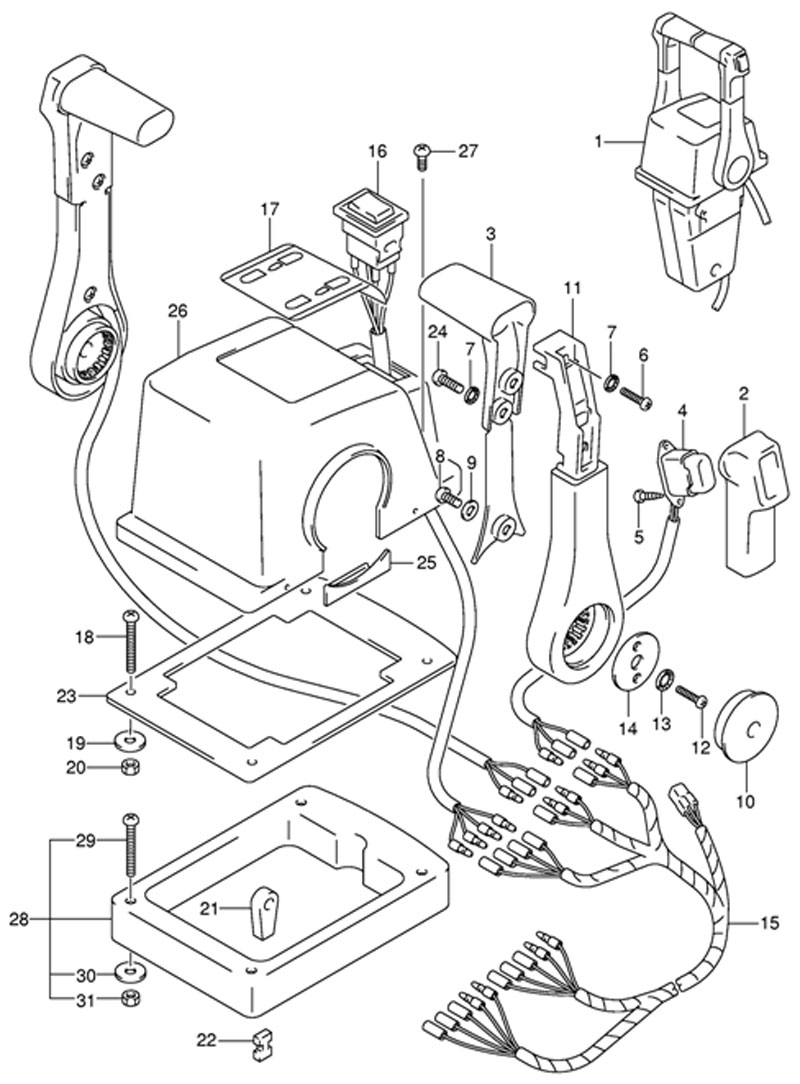    ,     suzuki df50 2005-2009 , Remote Control Top Mount Double