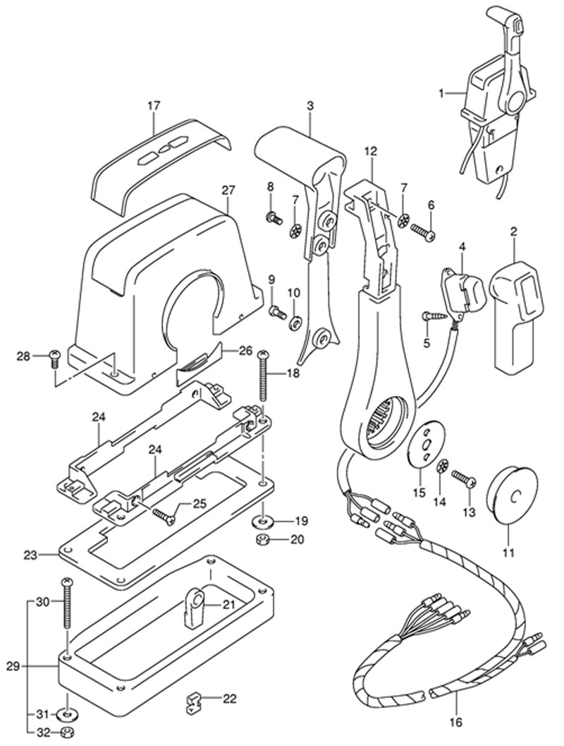    ,      suzuki df50 2005-2009 , Remote Control Top Mount Single