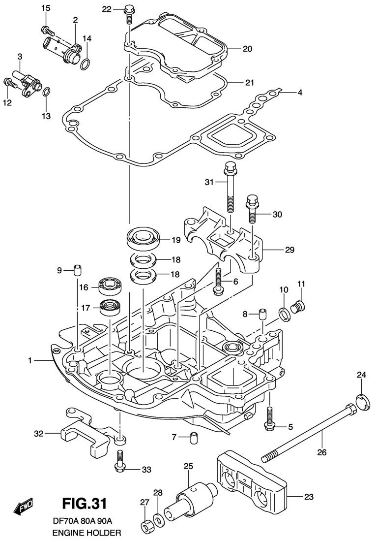   suzuki df80 atl 2009 Engine Holder